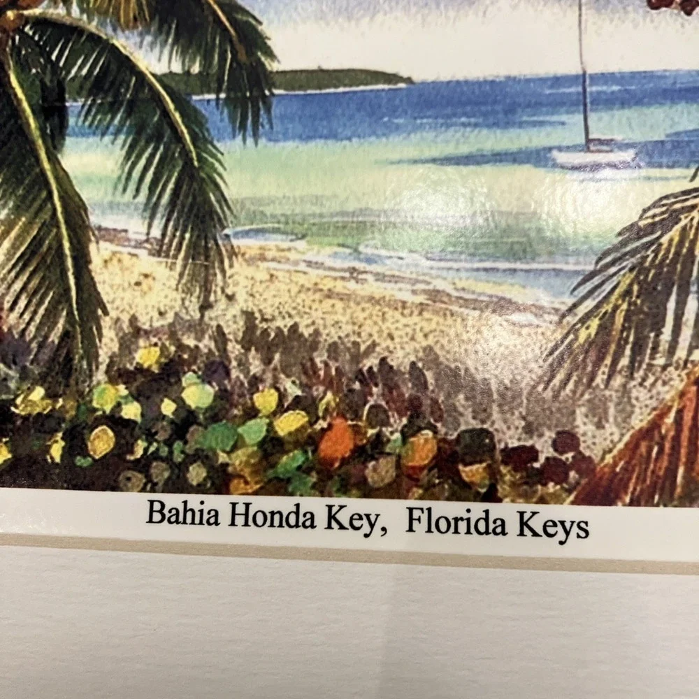 Bahia Honda Evening Glow Florida Keys Sailboat Tropical Painting George Salhofer